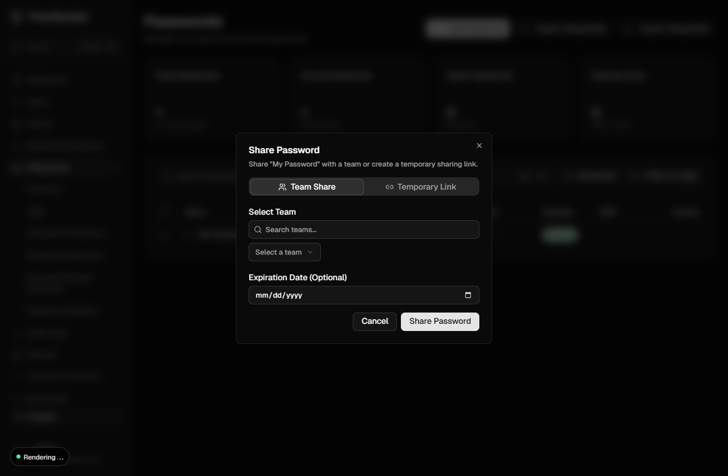 Share Passwords with Team